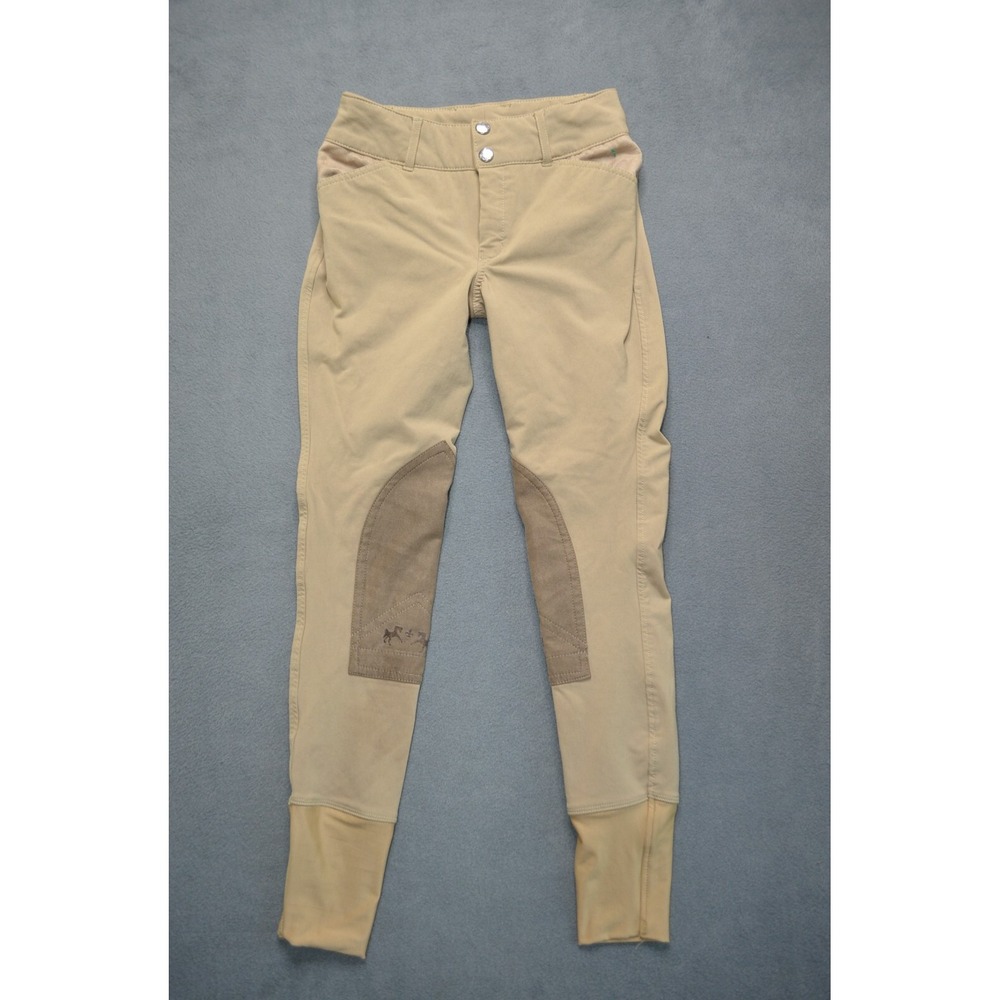 Equine Couture Children's Champion Zip Knee Patch Breeches size 12 Safar Taupe‎